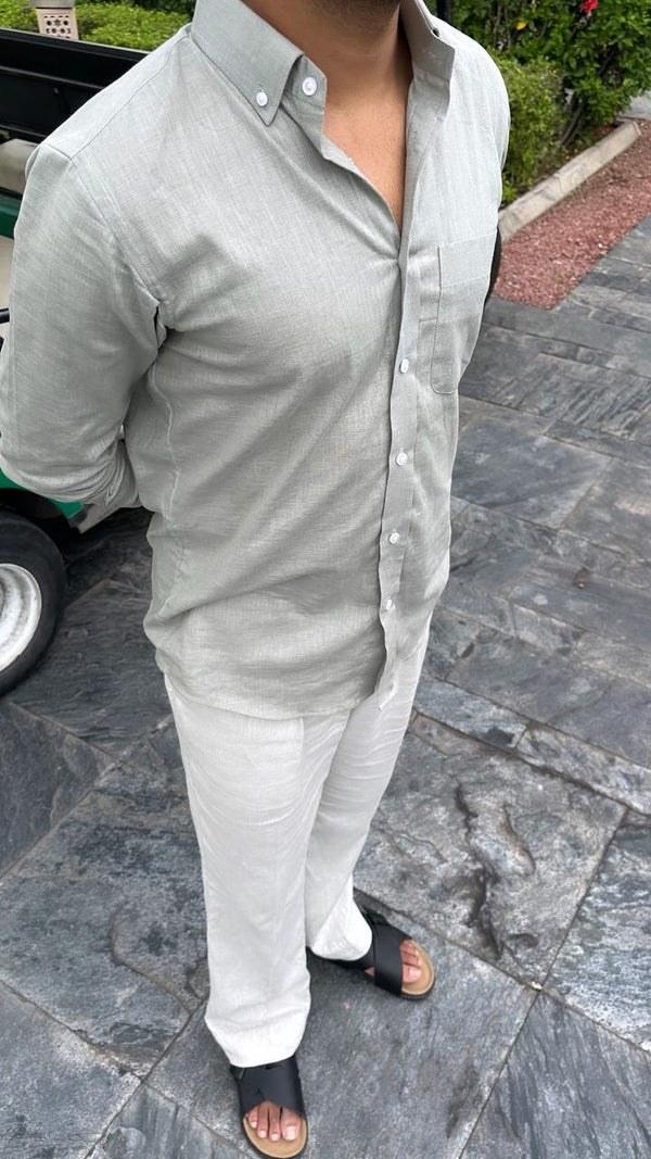 Ivory drift linen trouser