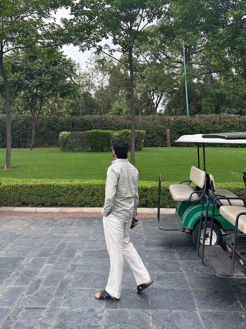 Ivory drift linen trouser